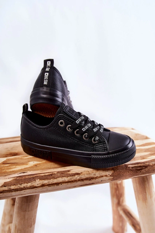 Dziecięce Skórzane Trampki BIG STAR KK374057 Czarne