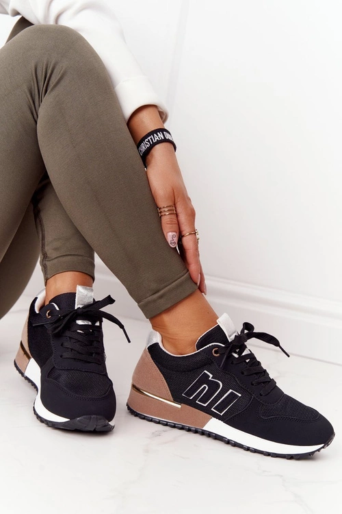 Damskie Sportowe Buty Sneakersy Czarne Maddie