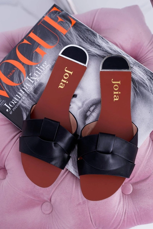 Czarne Damskie Klapki Sluck