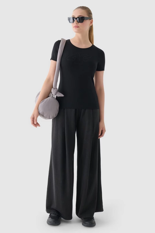 Damski T-Shirt Z Nadrukiem 4F 4FWMM00TTSHF1846-20S Czarny