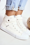 Damskie Wysokie Trampki Big Star FF274579 Białe