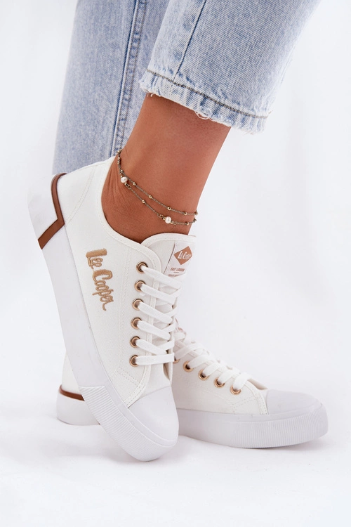 Trampki Materiałowe Damskie Lee Cooper LCW-25-31-3428L Białe