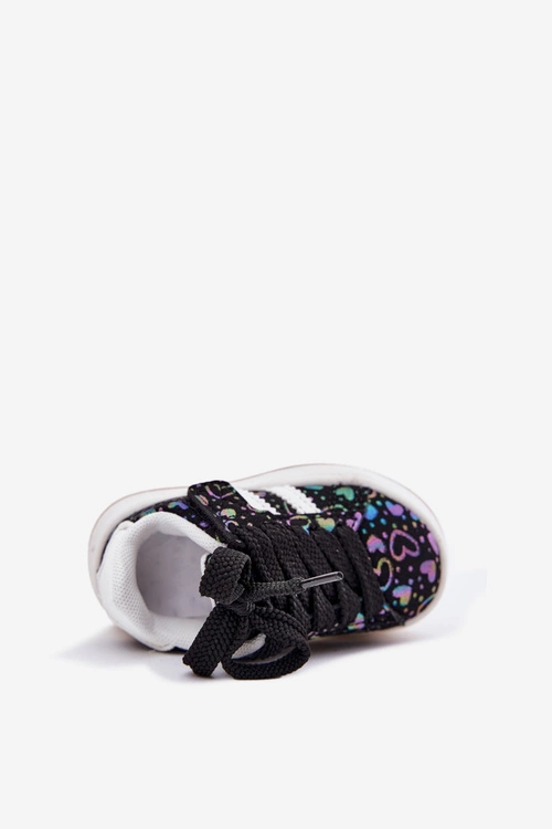 Buty Sportowe Sneakersy Dziecięce W Serduszka Czarne Mirelle