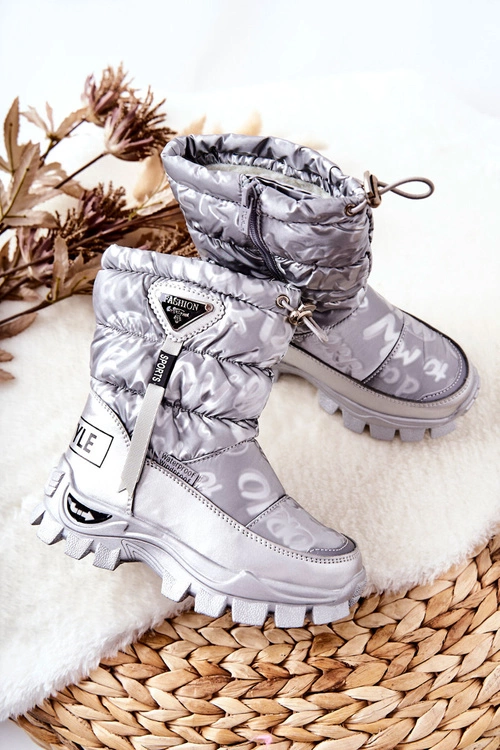 Dziecięce Ocieplane Śniegowce Na Suwak Srebrne Cleome