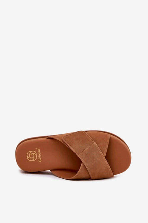 Klapki Damskie Na Platformie Z Przeplatającymi Się Paskami Camel Rinasara