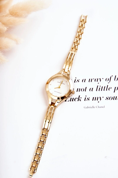 Damski Zegarek Na Bransolecie Giorgio & Dario Złoty Z Białą Tarczą Pisento