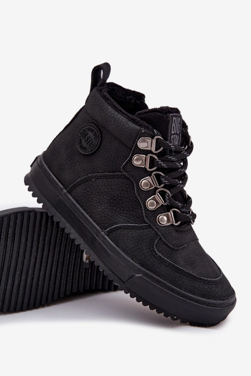 Buty Trekkingowe Trapery Dziecięce Ocieplane Big Star SS374075 Czarne
