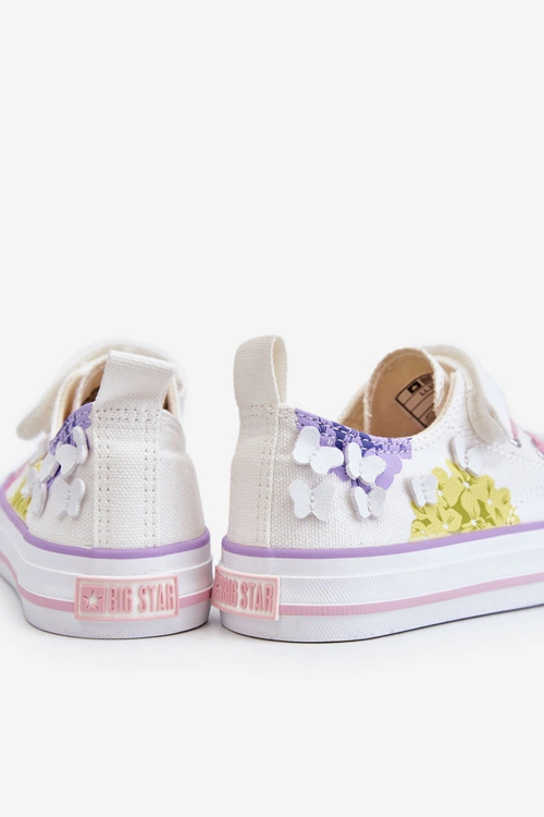 Dziecięce Niskie Trampki Na Rzep Big Star LL374061 Białe