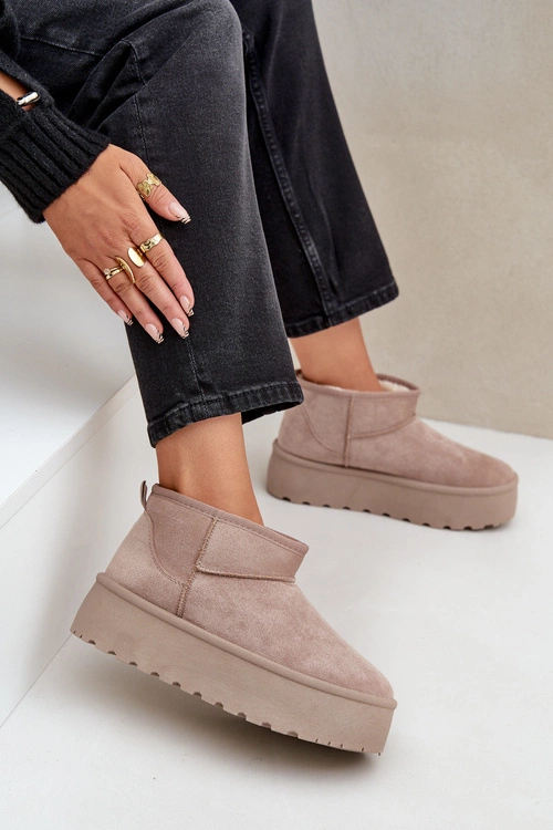 Damskie Śniegowce Na Platformie Beżowe Ninala