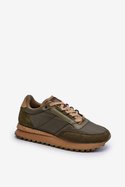 Sneakersy Męskie Memory Foam System Big Star NN174325 Khaki