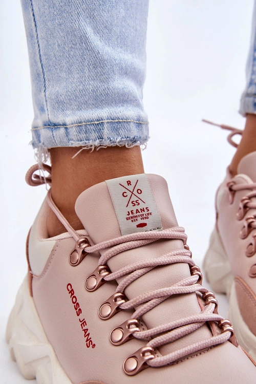 Damskie Sneakersy Na Platformie Cross Jeans KK2R4072C Nude