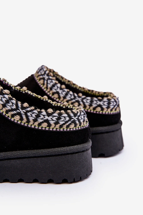 Kapcie Dziecięce Wsuwane Ocieplane Czarne Olivane