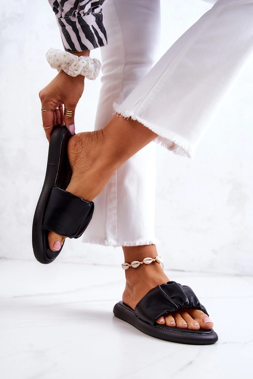 Damskie Klasyczne Klapki Czarne Feline