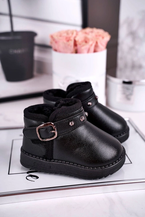 Ocieplane dziecięce botki śniegowce czarne Jinnie