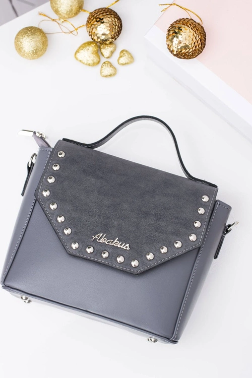 Szara Damska Elegancka Torebka Kuferek