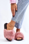 Damskie Klapki Z Futerkiem Różowe Kennet