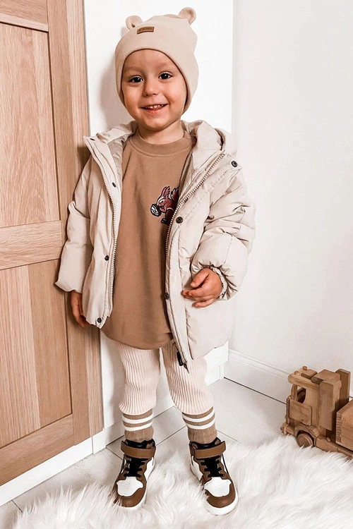 Dziecięce Wysokie Buty Sportowe Biało-Brązowe Bartnie