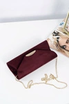 Damska Bordowa Zamszowa Kopertówka