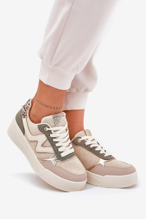 Buty Sportowe Damskie Na Platformie Panterka Zielone Lorori