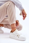 Damskie Wygodne Skórzane Sneakersy Białe Bowen