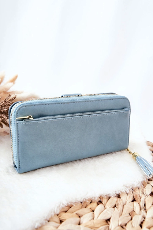 Duży Portfel Damski Z Dodatkowymi Portmonetkami Niebieski