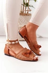 Płaskie Sandały Z Plecionką Lu Boo Camel
