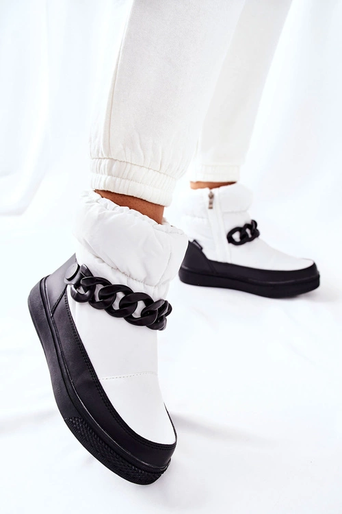 Damskie Śniegowce Ocieplane Białe Khariche