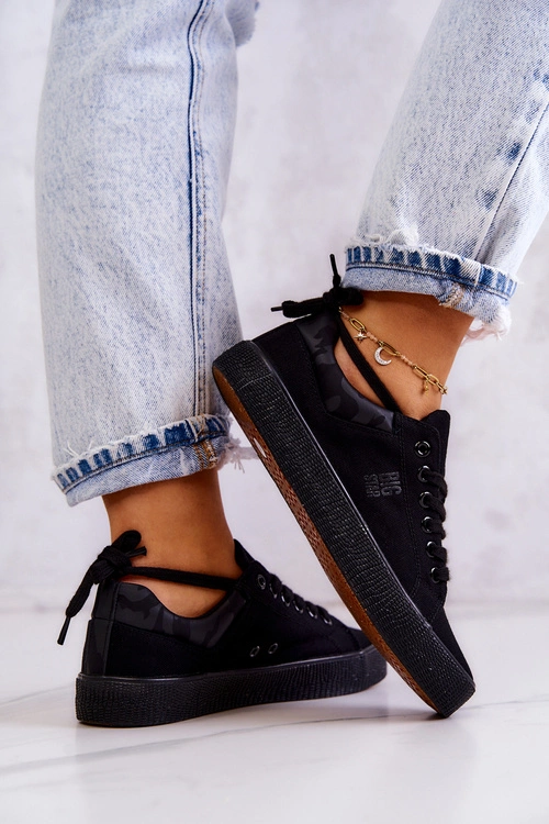 Damskie Niskie Tenisówki Big Star JJ274563 Czarne