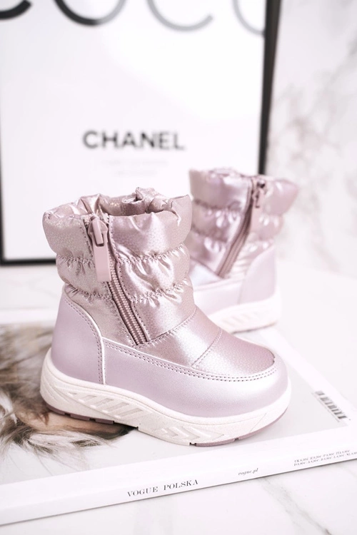 Dziecięce Śniegowce Ocieplane Wełną Różowe Cruella