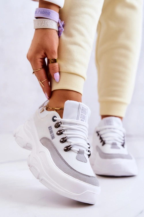 Damskie Sportowe Buty Sneakersy Big Star JJ274A220 Białe