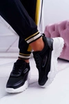 Sportowe Damskie Buty Gruba Podeszwa Czarne HighStep