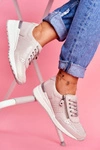 Sportowe Damskie Buty Sneakersy Skórzane Beżowe FT20-8675 Better Way
