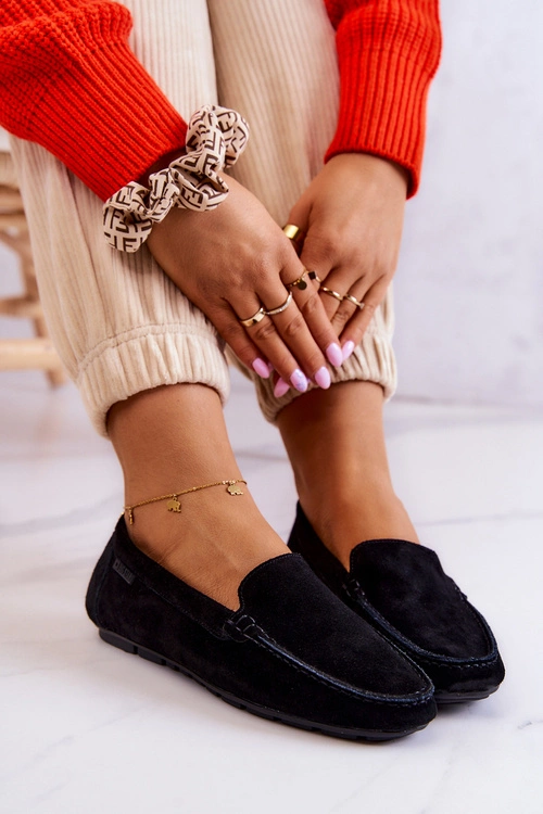 Damskie Zamszowe Mokasyny Big Star JJ274654 Czarne