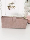 Duży Damski Portfel Złote Okucia Pudrowy Róż
