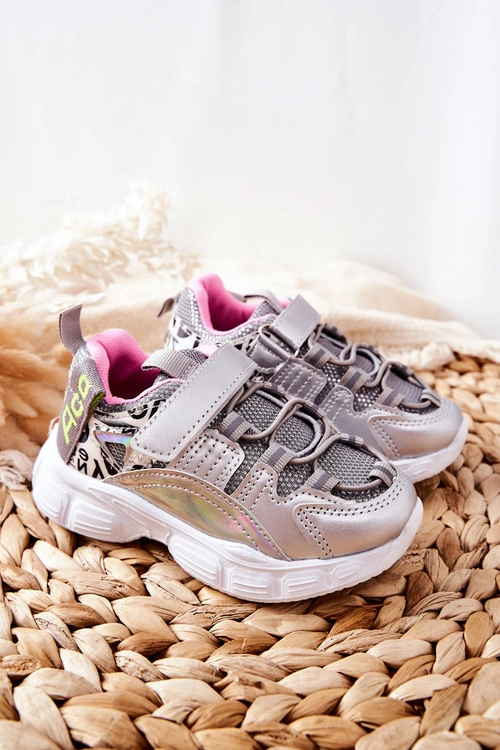 Dziecięce Sportowe Buty Na Rzepy Srebrne Vibo