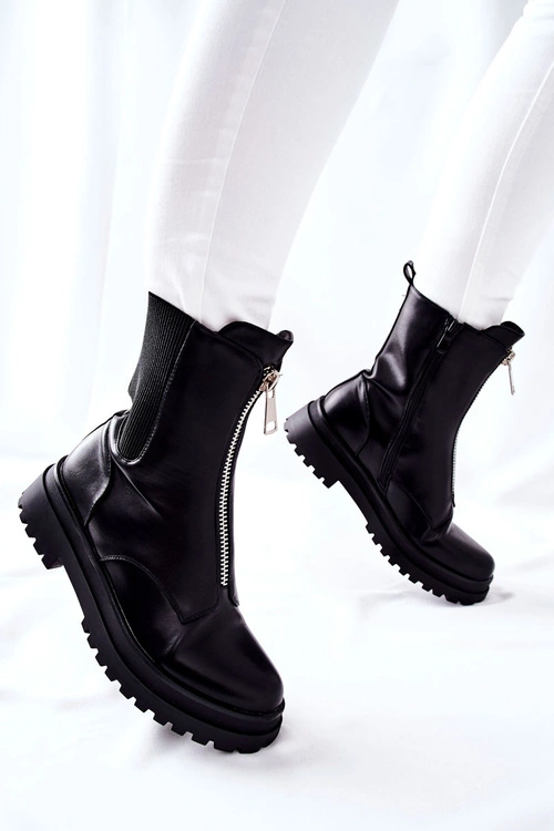 Damskie Ciepłe Botki Czarne Assuh