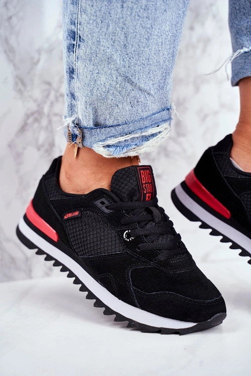 Damskie Sportowe Obuwie Sneakersy Big Star Czarne GG274524