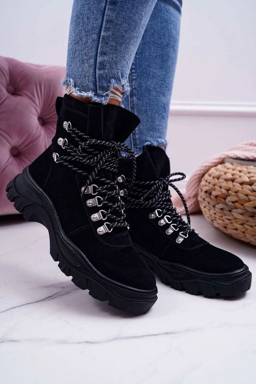 Damskie Botki Trapery Sergio Leone Czarne TR729