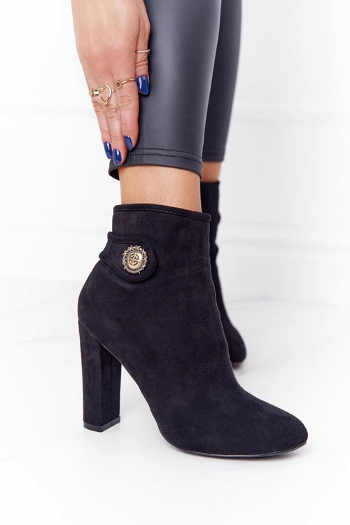 Klasyczne Botki Na Słupku Lu Boo Czarne