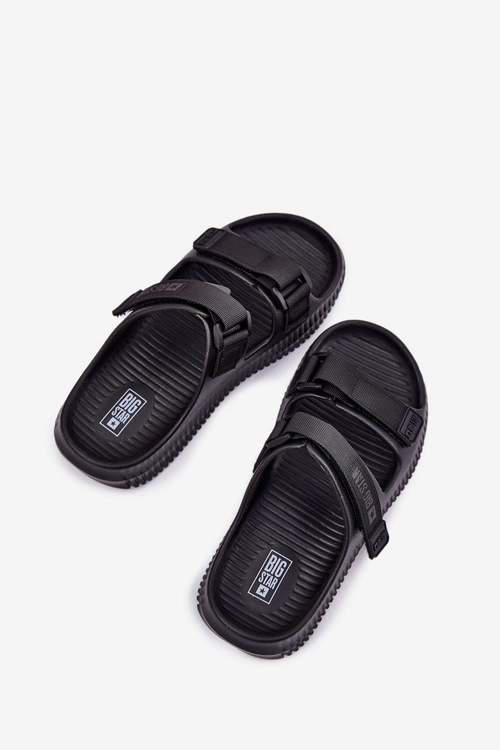 Piankowe Klapki Damskie Z Rzepami Big Star RR274A527 Czarne