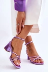 Modne Sandałki Na Obcasie Fioletowe Felisa