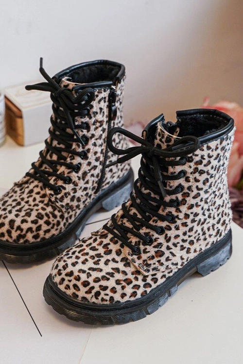 Dziecięce Botki Ocieplane z Suwakiem Beżowe Goopy