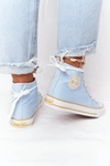 Damskie Wysokie Trampki Big Star HH274449 Niebieskie