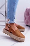 Espadryle Damskie Zamszowe Na Platformie Camel Parteno