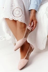 Baleriny W Szpic Z Siateczką Beżowe Melania