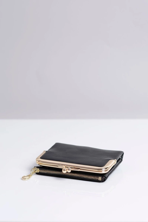 Mała Damska Czarna Portmonetka