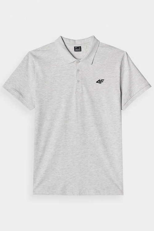 Męska Koszulka Polo Regular Z Logo 4F 4FWMM00TPTSM316-27M Szara