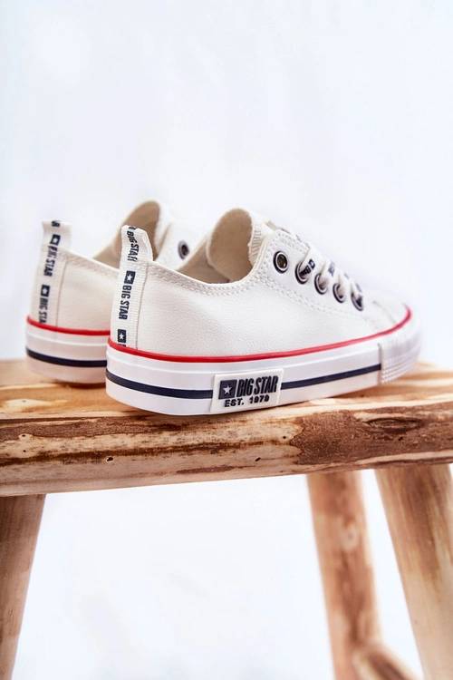 Dziecięce Skórzane Trampki BIG STAR KK374038 Białe