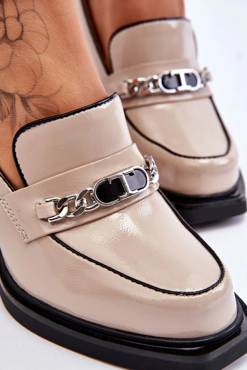 Wygodne Czółenka Na Masywnym Obcasie Beżowe Julien