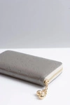 Portfel Damski Szare Duży Lakierowany Złoty Zamek